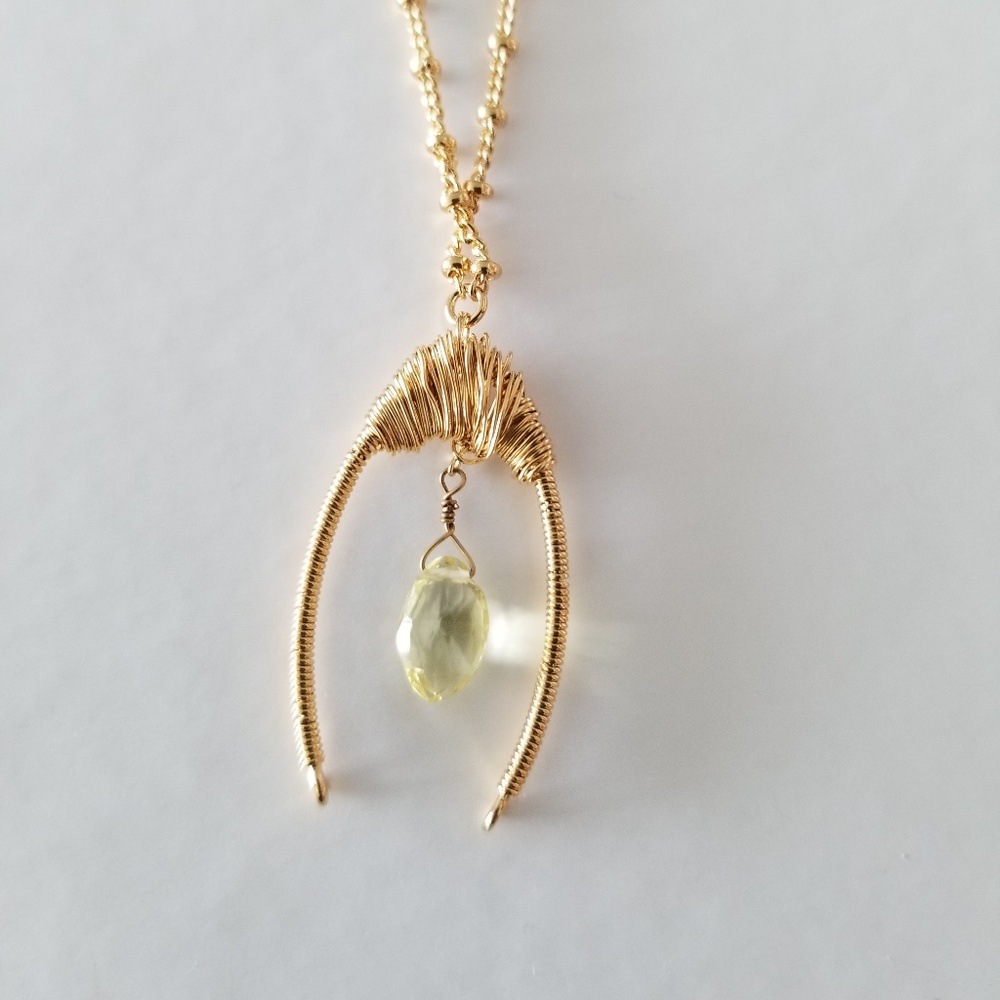 Gold Vermeil Citrine Teardrop Necklace